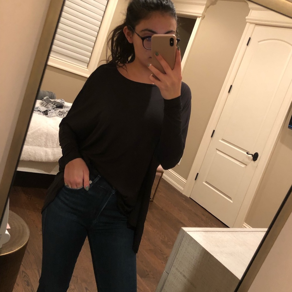 Black flowy top